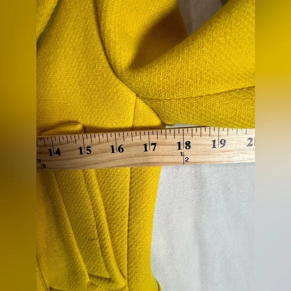 J. Crew Size 4 Stadium Cloth Nello Gori Yellow Majesty Wool Pea Coat Jacket EUC - Picture 7 of 13